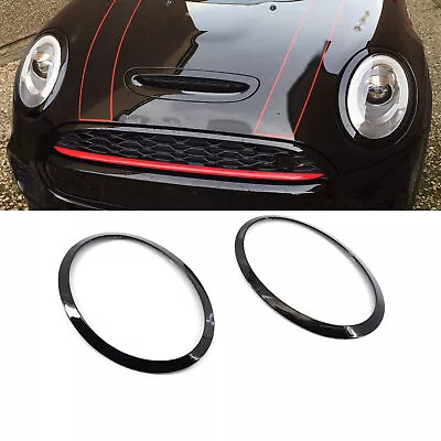 Pair Gloss Black Headlight Trim Ring For 2014-2022 MINI Cooper S • $33.99