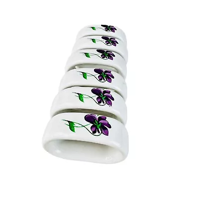 Vtg Fine Bone China Napkin Rings Set Of 6 West Germany White Floral • $11.90