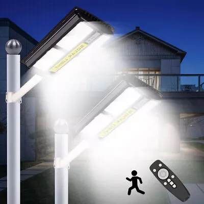 5000W 500000LM Commercial Solar Street Light Dusk To Dawn Road Area Lamp W/ Pole • $75.99