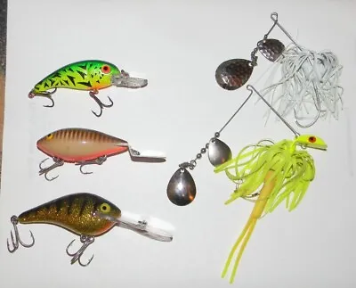 Original 1 Manns  1 Heddon 1 Arbogast Crankbaits  2 Spinnerbaits - New-No Box • $12.99