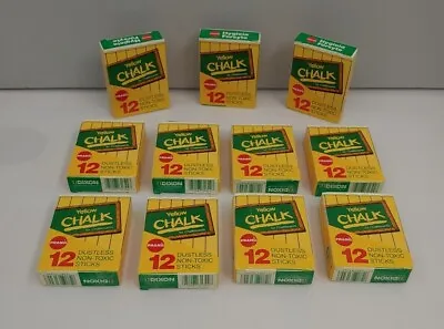 VINTAGE Prang Hygieia Forsyte Yellow 31344 Dustless Board Chalk 11 Boxes  • $28.45