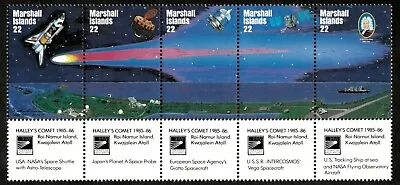 Marshall Islands 1985 - Halley's Comet Space - Strip Of 5 - Scott 90a - MNH • $4