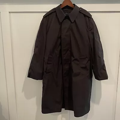 Vintage US Military Raincoat 40S Black Trench Coat Removable Liner • $45