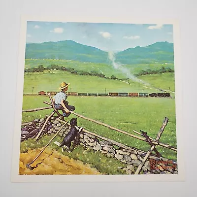 Vintage Norman Rockwell Art Print Kids 11 Inches Boy Watching Train New Flawed • $3.40