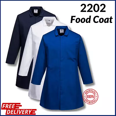 Portwest Mens Food Coat Restaurant Chef One Pocket Hygiene Lab Work Coat 2202 • £19.85