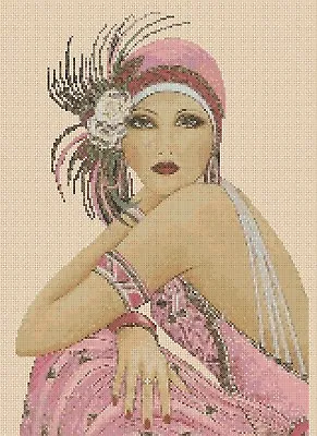 Art Deco Lady Cross Stitch Chart  Art Deco Lady 29 -   FlowerPower37-UK- • £4.85