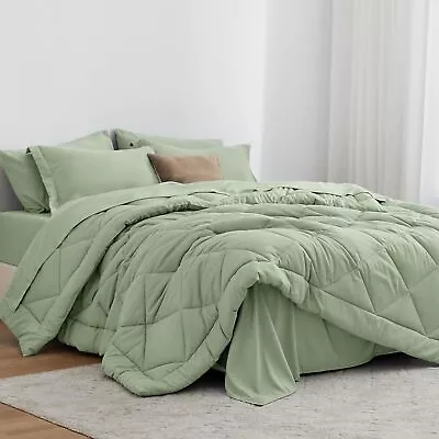 Love's Cabin Twin XL Comforter Set Sage 5 Pieces Twin XL Bed In A Bag All Seas • $137.40