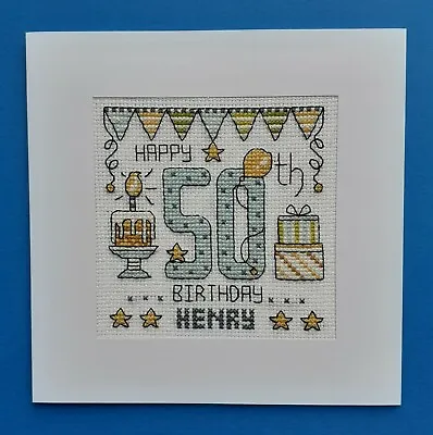 £9.99 • Buy Happy 50th Birthday Cross Stitch Card Kit