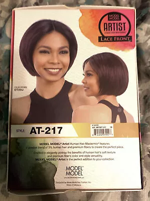 Model Model Artist Human Hair Mastermix Bob Lace Front Wig AT-217 Black Htf • $49.99