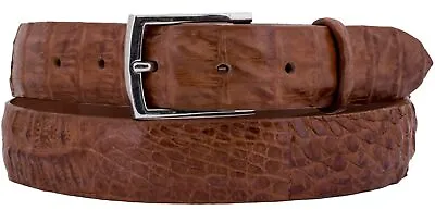 Cowboy Wear Thin Leather Belt Genuine Exotic Crocodile Skin Dress Chedron Cinto • $90.99