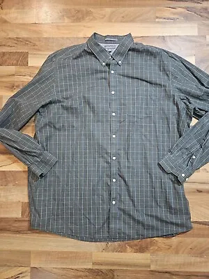Eddie Bauer T3XL Button Down Shirt Wrinkle Free Relaxed Edition Green Plaid • $14.99
