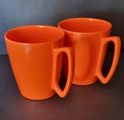 Retro Orange Melamine Ornamin Mug X 2 Picnic Vintage Caravan • $20