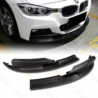 Unpainted Matt Black Front Bumper Lip Fit 12-18 Bmw F30 3-series M-tech M-sport • $59.35