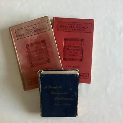 Three Vintage 1940s Medical Books: 2 Nursing Textbooks And A Medical Dictionary  • £10
