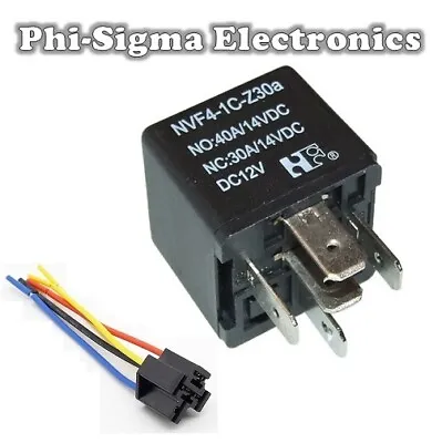 £5.49 • Buy 12V Automotive Relay - 5 Pin - NO/NC Changeover Contacts (SPDT) + Socket
