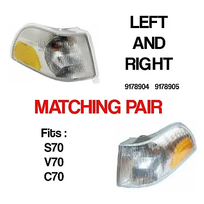 VOLVO S70 XC70 V70 Corner Parking Turn Signal Lamp PAIR LH RH 9178904 9178905 • $79.99