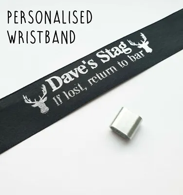 £3.95 • Buy Personalised Stag Do Wristbands - 'If Lost Return To Bar' Stag Head Name Funny