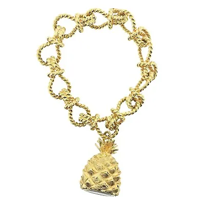 Verdura 18k Gold Pineapple Pendant Watch Bracelet • $22000