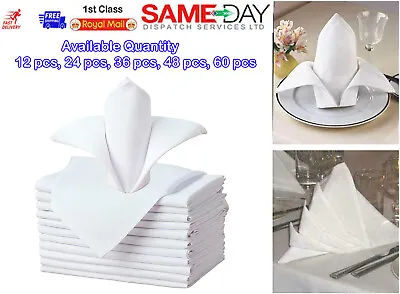 £37.50 • Buy New Napkins Table Linen Dinner Cloth Poly Cotton Hotel Wedding Pack 18x18 Inches