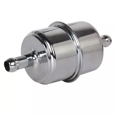 9746 Fuel Filter Chrome Canister Fits 3/8  ID Hose Carburetor Inline Gas Filter • $8.99