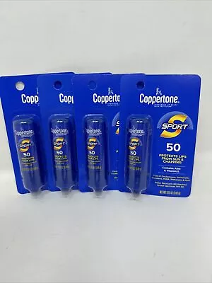 Coppertone Lip Balm SPORT Sunscreen SPF 50 Aloe And Vitamin E 4-Pack EXP 03/25 • $13