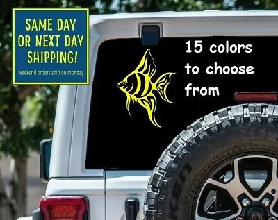 8 Sizes Tropical Angel Fish Car Window Decal Sticker Macbook Laptop Tablet Gift • $4.80