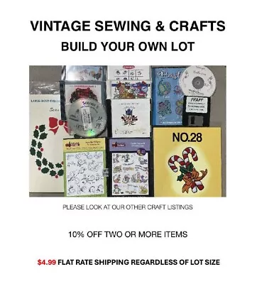 Build A Lot Vtg Sewing Embroidery Machine Design Sheet Cd Memory Card Cartridges • $6.38