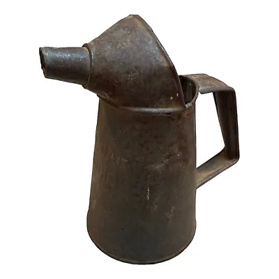 Vintage Oil Dispenser- One Quart Metal Great Patina C1 • $24.99