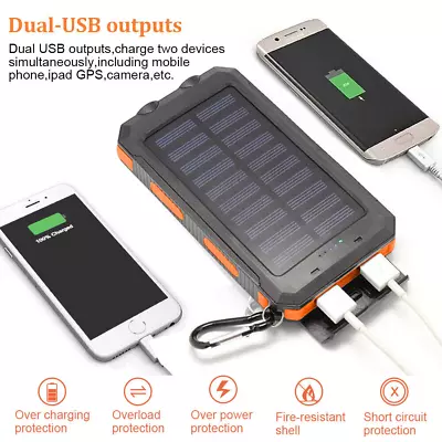 Super 10000000mAh USB Portable Charger Solar Power Bank For Cell Phone 2024 New • $12.49