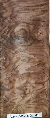 Real Wood Veneer Walnut Burl X4 Guitarscraftsmarquetryfurniturehobbyspanels • £37.99