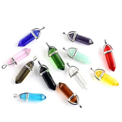 Natural Quartz Crystal Stone Gemstone Pendant Charm Jewelry Necklace Accessories • $1.09