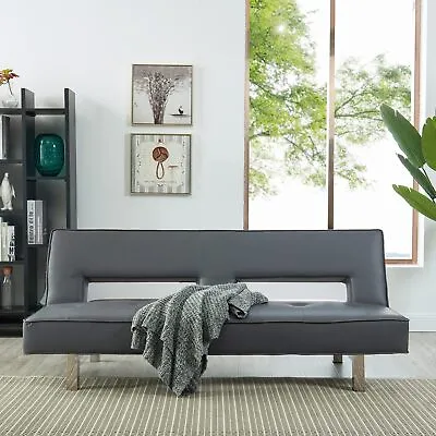 Futon Sofa Bed Faux Leather Couch Modern Convertible Folding Sofa/Bed Couch • $149.49