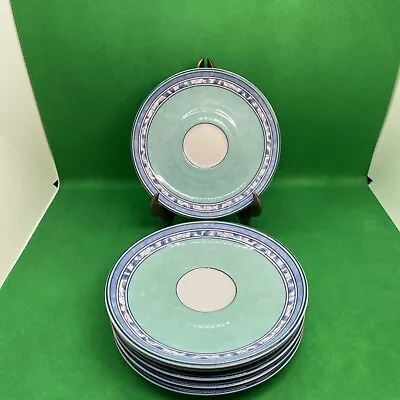 Mikasa Susanne Tea Cup Saucers  Blue Green Leaves Spal Portugal • $7.90