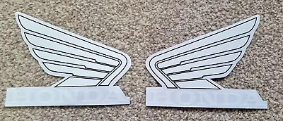 HONDA  Wings  WHITE Wings  PAIR Fuel Tank Wing Decal Vinyl Graphics Stickers • £4.99