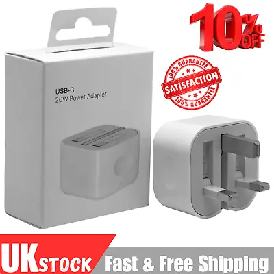 20W USB-C Power Adapter Plug Genuine Fast Charger For Apple IPhone 15 14 13 IPad • £11.85