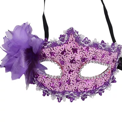 Flower Crystal Rhinestones Decor Venetian Face Mask Masquerade Costume Party • $8.16