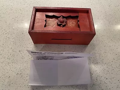 Wooden Puzzle Box Money/Gift Card Holder With Solution Sheet • $8.99