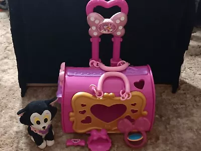 Disney Parks Minnie Mouse Suitcase Style Pet Carrier Ext. Handle W/Figaro Accsry • $31.50