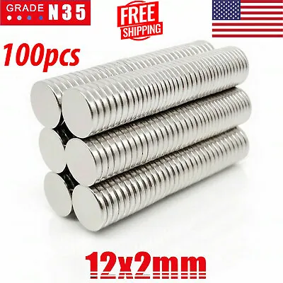 100 Neodymium Magnets Round Disc N35 Super Strong Rare Earth 12mm X 2mm Lot New • $11.99