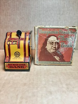 Vintage Louis Marx Benjamin Franklin Tin Still Bank • $9.99