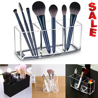 Clear Acrylic Cosmetic Organizer Makeup Brush Container Storage Box Holde UK • £7.48