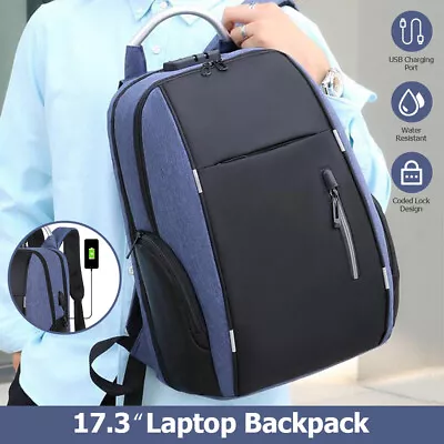 17'' Business Travel Laptop Backpack School Computer Bag With USB Charging& Lock • $38.99