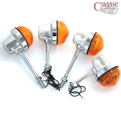 Set Of 4 Lucas Type Chromed Indicators - Triumph T140 Bonneville • $50.92