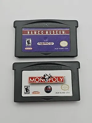 Monopoly & Namco Museum (Nintendo Game Boy Advance 2005) Tested! Ships Today! • $13