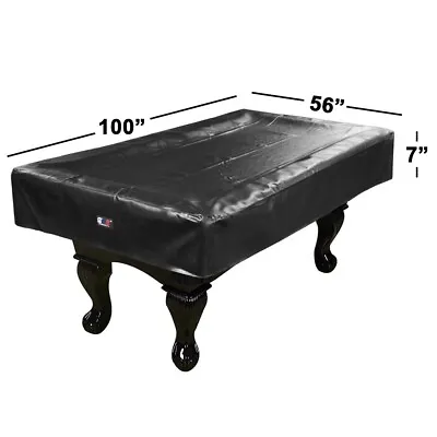 Used. 8ft Blk Heavy Duty Leatherette Pool Table Cover Billiard Table Dust Cover • $26.69