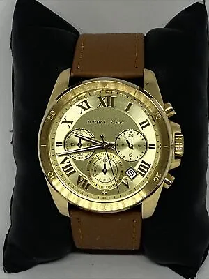 Michael Kors Brecken MK6366 Women's Brown Leather Analog Dial Quartz Watch JK470 • $59.99