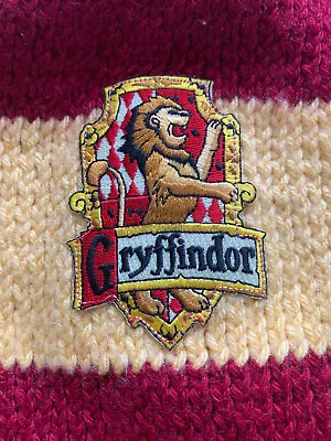 Gryffindor Scarf Harry Potter Hand Knitted Handmade Patch • $20