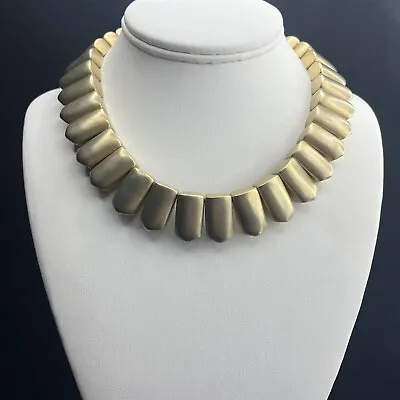Retired Signed Mignon Faget Chunky Gold Plated Sterling Silver Collar Necklace • $1499.99