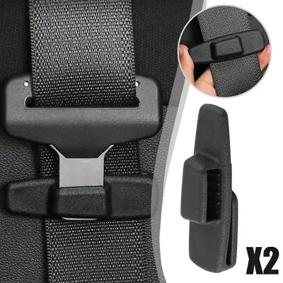 Universal Car Seat Safety Belt Clip Clamp Buckle Retainer Auto Accessories Black • $7.54