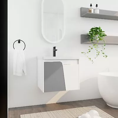 24 Wall-Mounted Bathroom Vanity With Sink For Small Modern Bathroom With Doors • $321.73